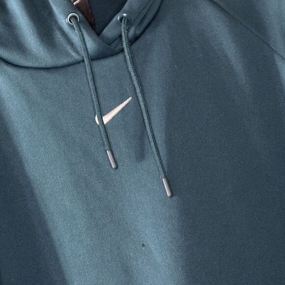 Nike Sweatshirt Women Medium Blue Hoodie Sweat Shirt Logo Center Swoosh Sleeves - Picture 3 of 8